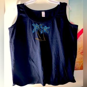 Ladies Black Bling Tank